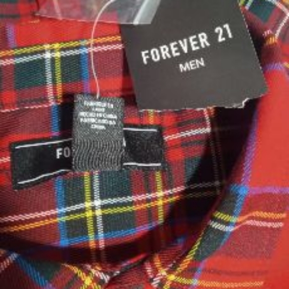 Disney x Forever 21 Mickey Mouse Red Plaid Shirt Size Medium - Picture 6 of 6